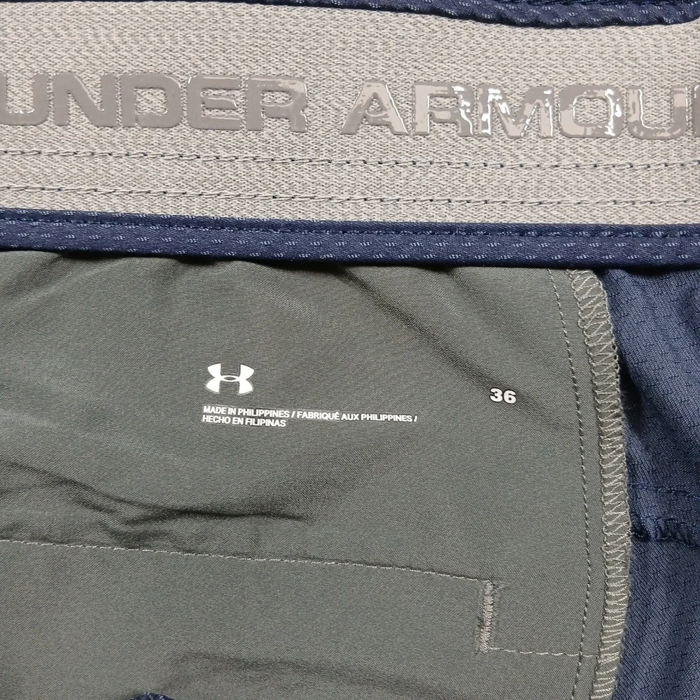 Under Armour Golf Shorts Men's 36‎ Blue Textured Performance